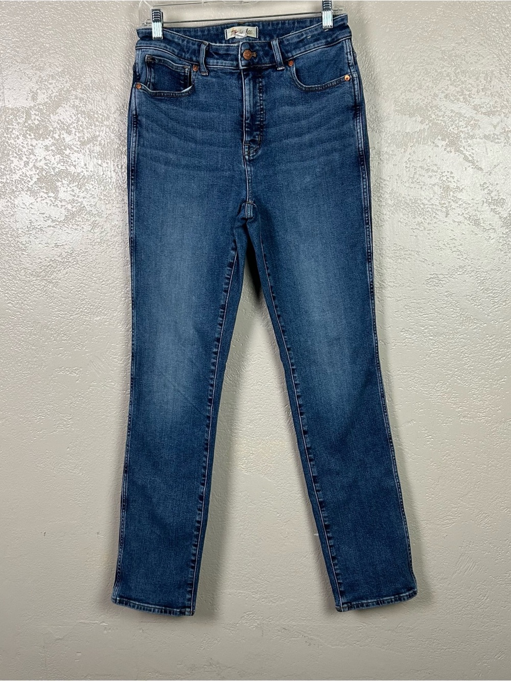 Madewell High-Rise Straight-Leg Jeans in Blue Denim
